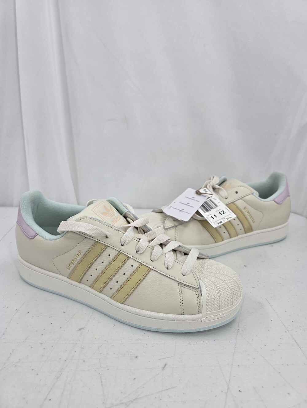 New adidas Superstar II Off White Yellow Halo Mint KJ0445 Men's Size 11 No Box.